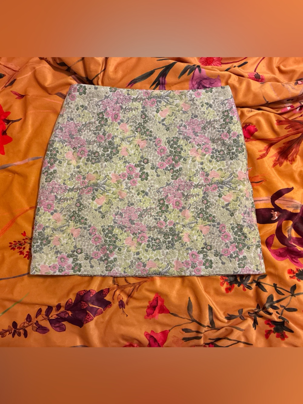 & Other Stories Floral Mini Skirt in Pink, Green, Cream